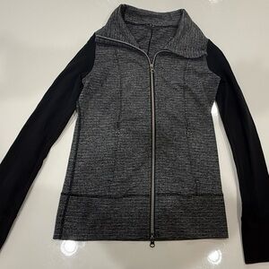 lululemon athletica Daily Yoga Zip Gray and Black Sweater Jacket